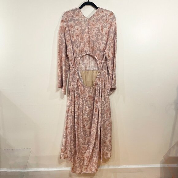 New Vince Dahlia Back Cut-Out Maxi Dress Lotus Shell Large $425 - Picture 5 of 10